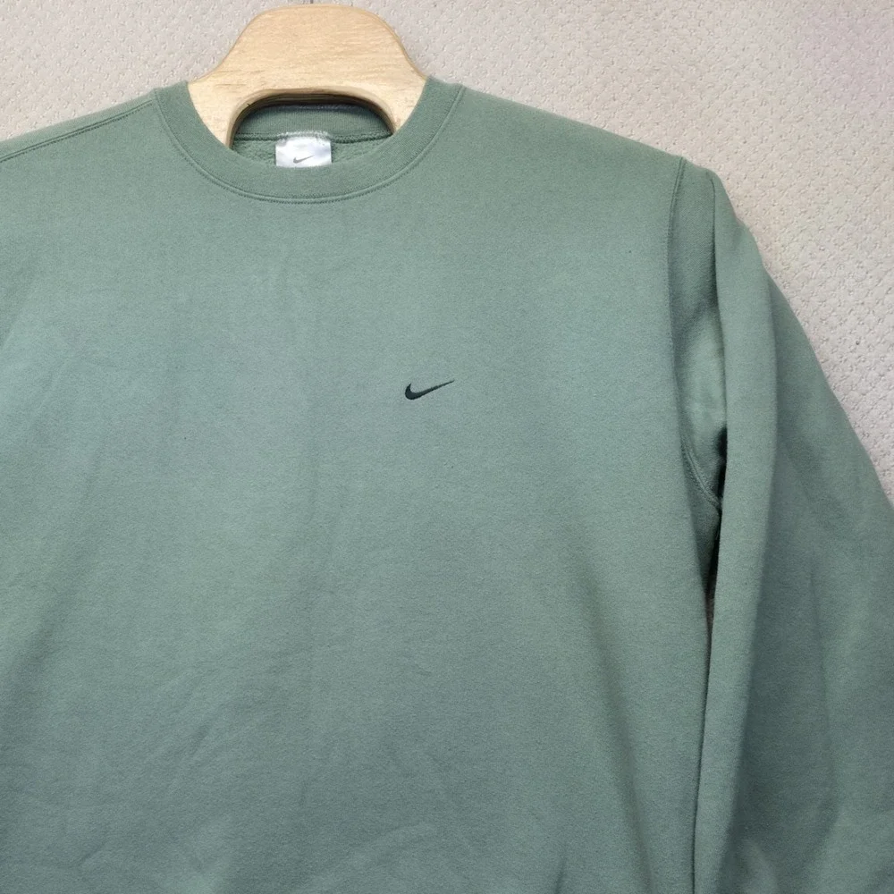 Vintage 90s Nike Center Swoosh Sweatshirt Mens Large Y2K Sage Green Crewneck Gym